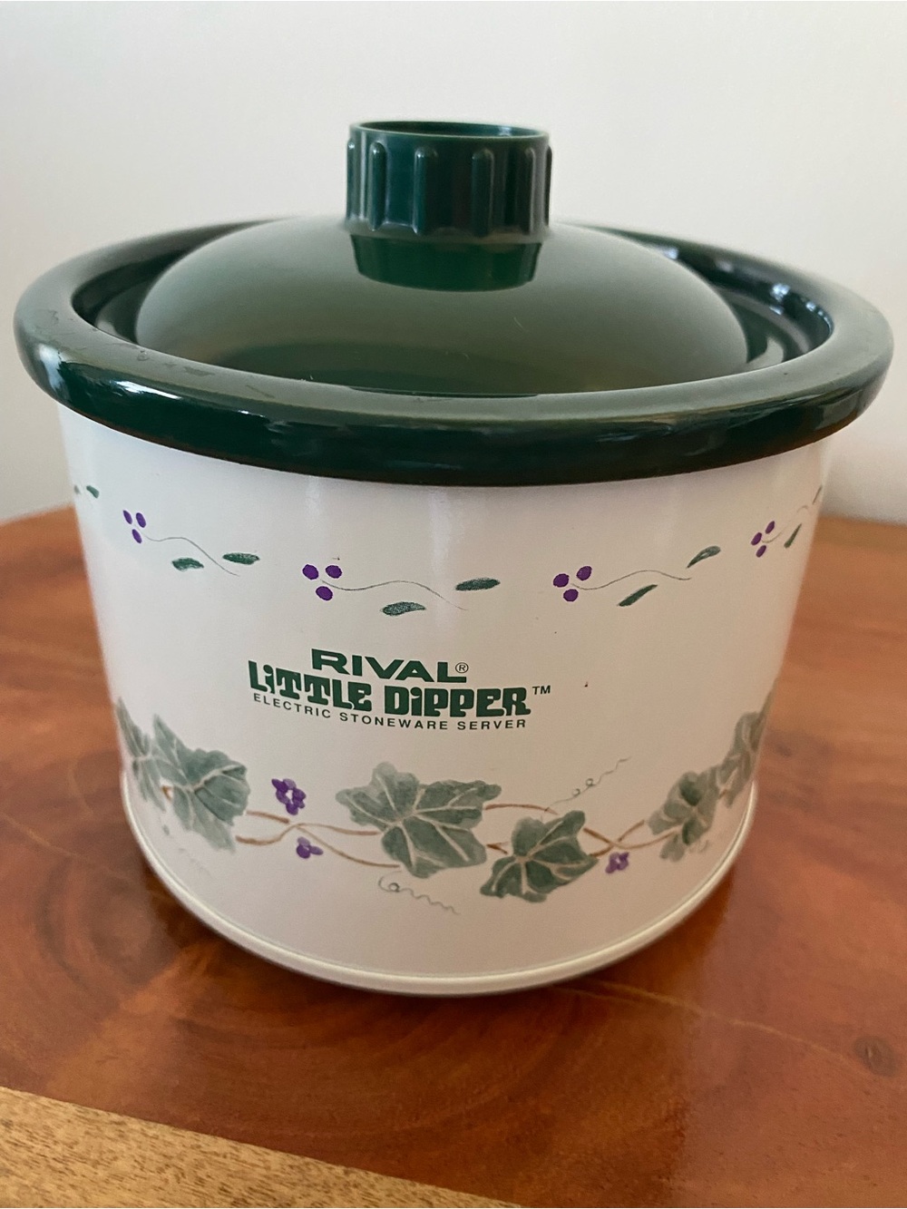 Rival Little Dipper Electric Stoneware Server in Green and Cream
